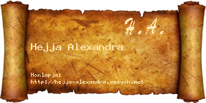 Hejja Alexandra névjegykártya